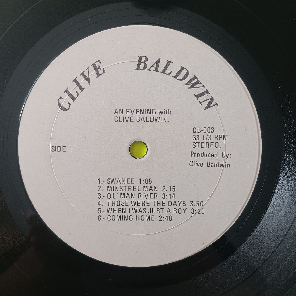 Clive Baldwin - An Evening With Clive Baldwin AUTOGRAPHED - 1980 - CB003 - Used - EX - Vinyl