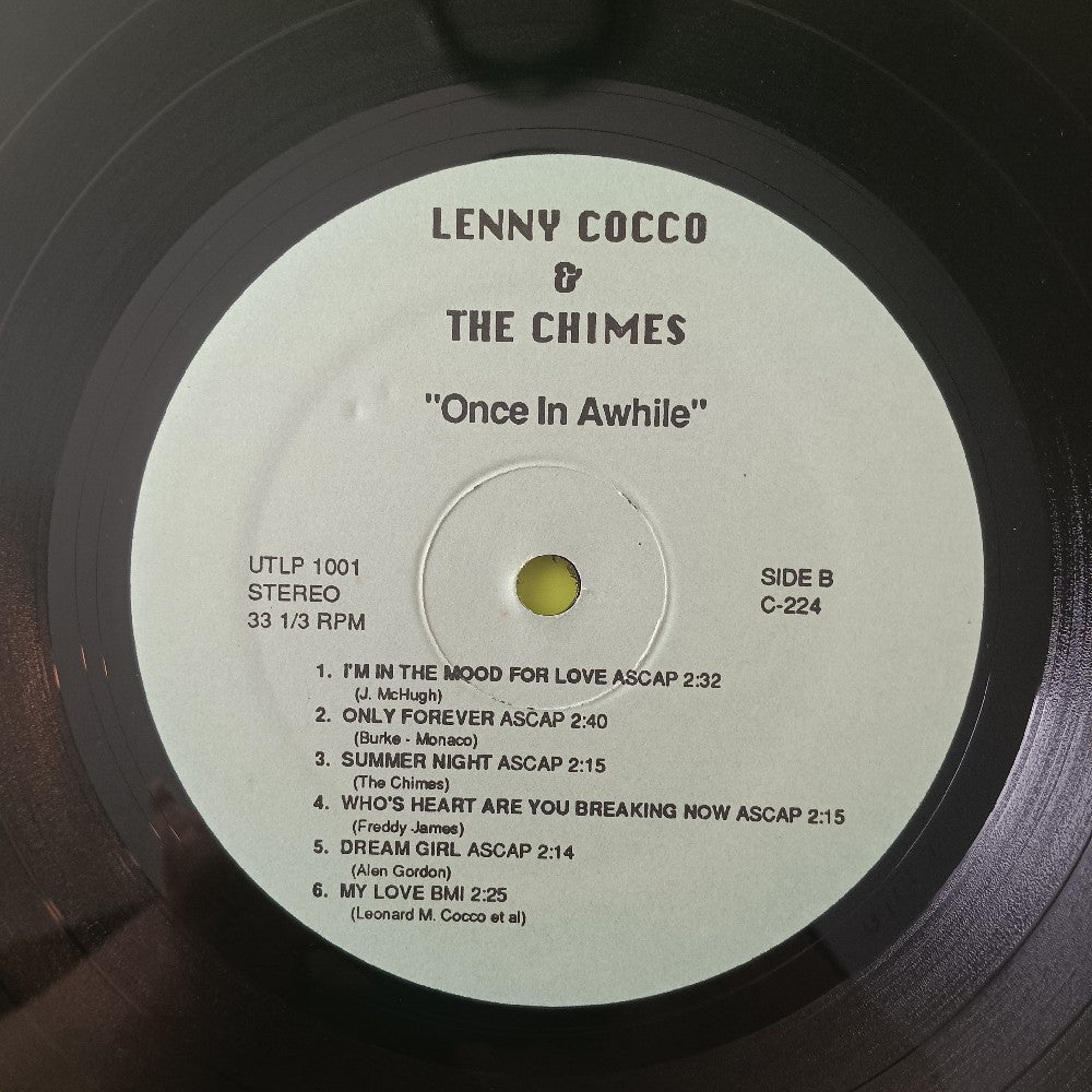Lenny Cocco & The Chimes - Once In A While SIGNED - UTLP1001 - Used - EX - Vinyl