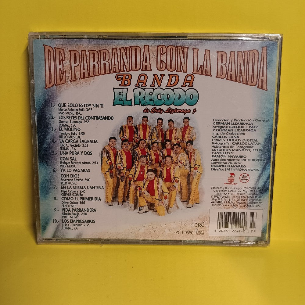 Banda El Recodo De Crúz Lizárraga - De Parranda Con La Banda - 1997 - FPCD-9580 - New - Sealed - CDs