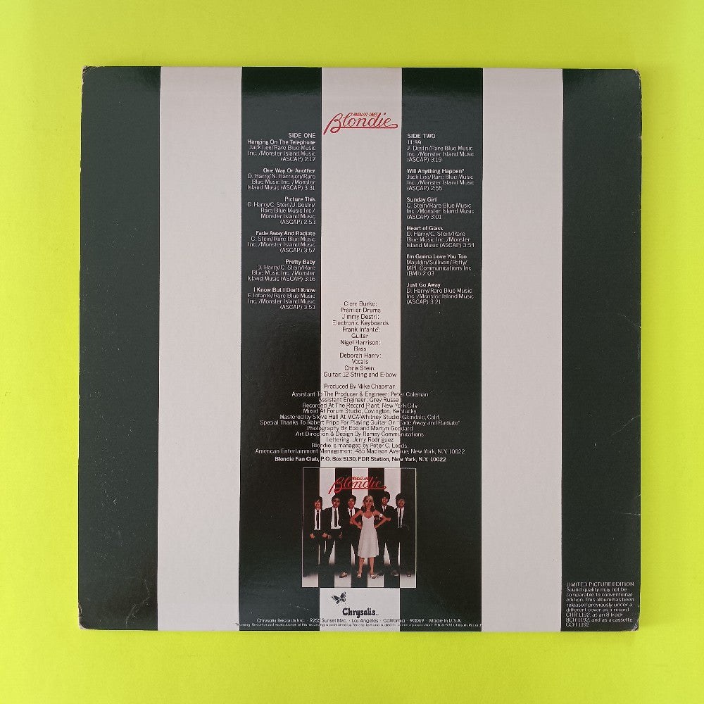 Blondie - Parallel Lines PICTURE DISC - 1978 - CHP 5001 - Used - VG+ - Vinyl
