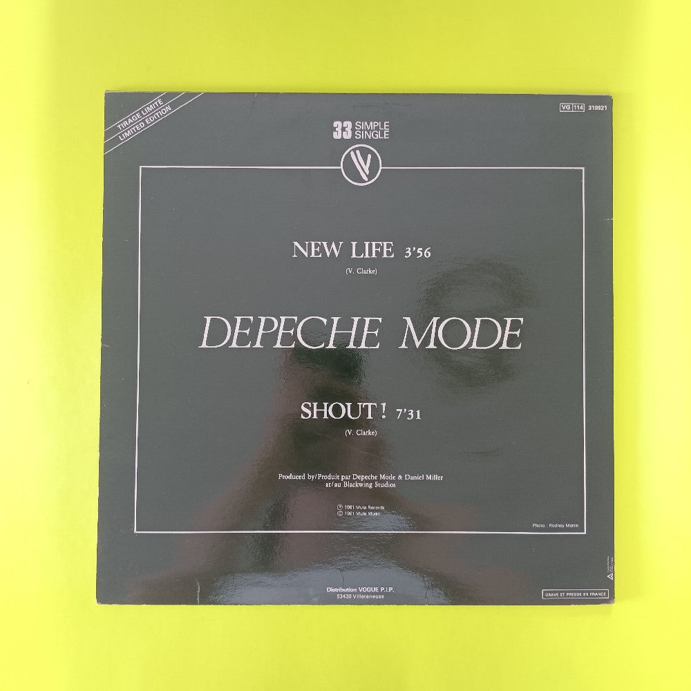 Depeche Mode - New Life / Shout FRANCE 12" - 1981 - 310921 - Used - VG++ - Vinyl