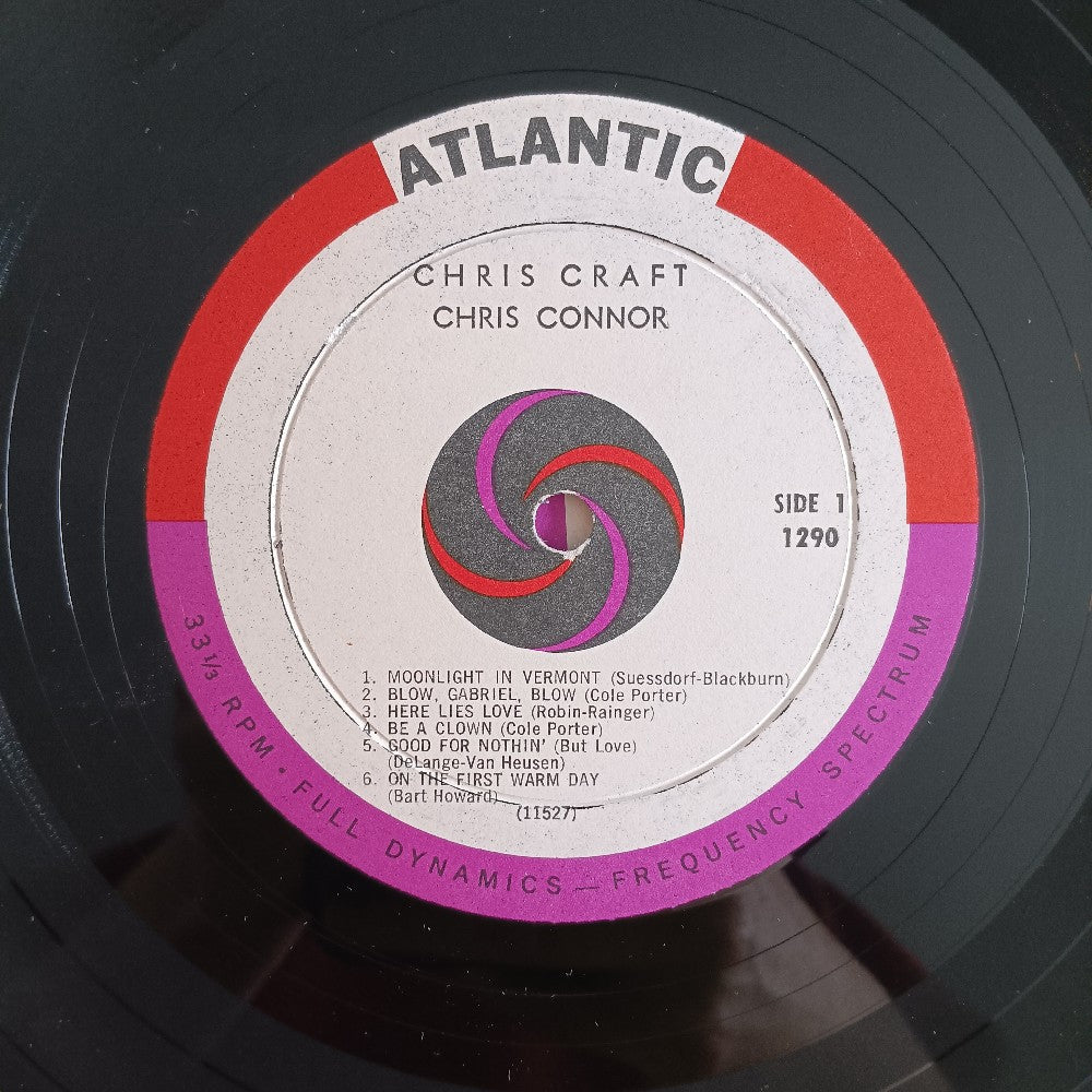 Chris Connor - Chris Craft RARE LABEL - 1958 - Atlantic 1290 - Used - VG++ - Vinyl