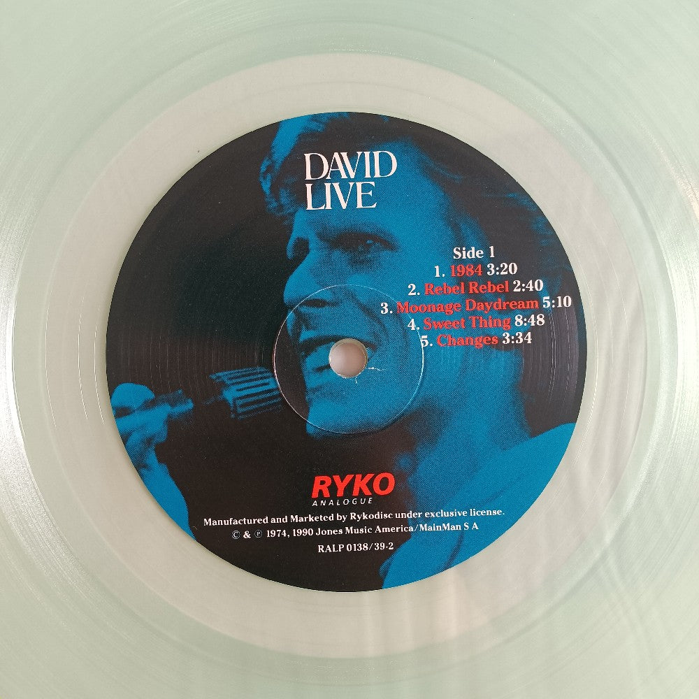 David Bowie - David Live 2LP CLEAR #ED LIMITED ED - 1990 - RALP 0138/39-2 - Used - VG++ - Vinyl