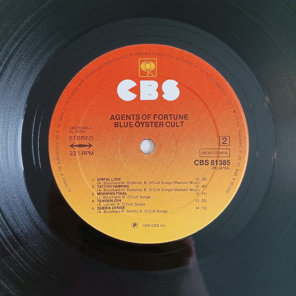 Blue Oyster Cult  - Agents Of Fortune HOLLAND - 1976 - CBS 81385 - Used - VG++ - Vinyl