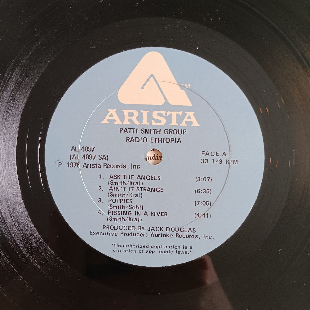 Patti Smith Group - Radio Ethiopia OG PP PETER PAN W. INSERT - 1976 - AL 4097 - Used - VG++ - Vinyl