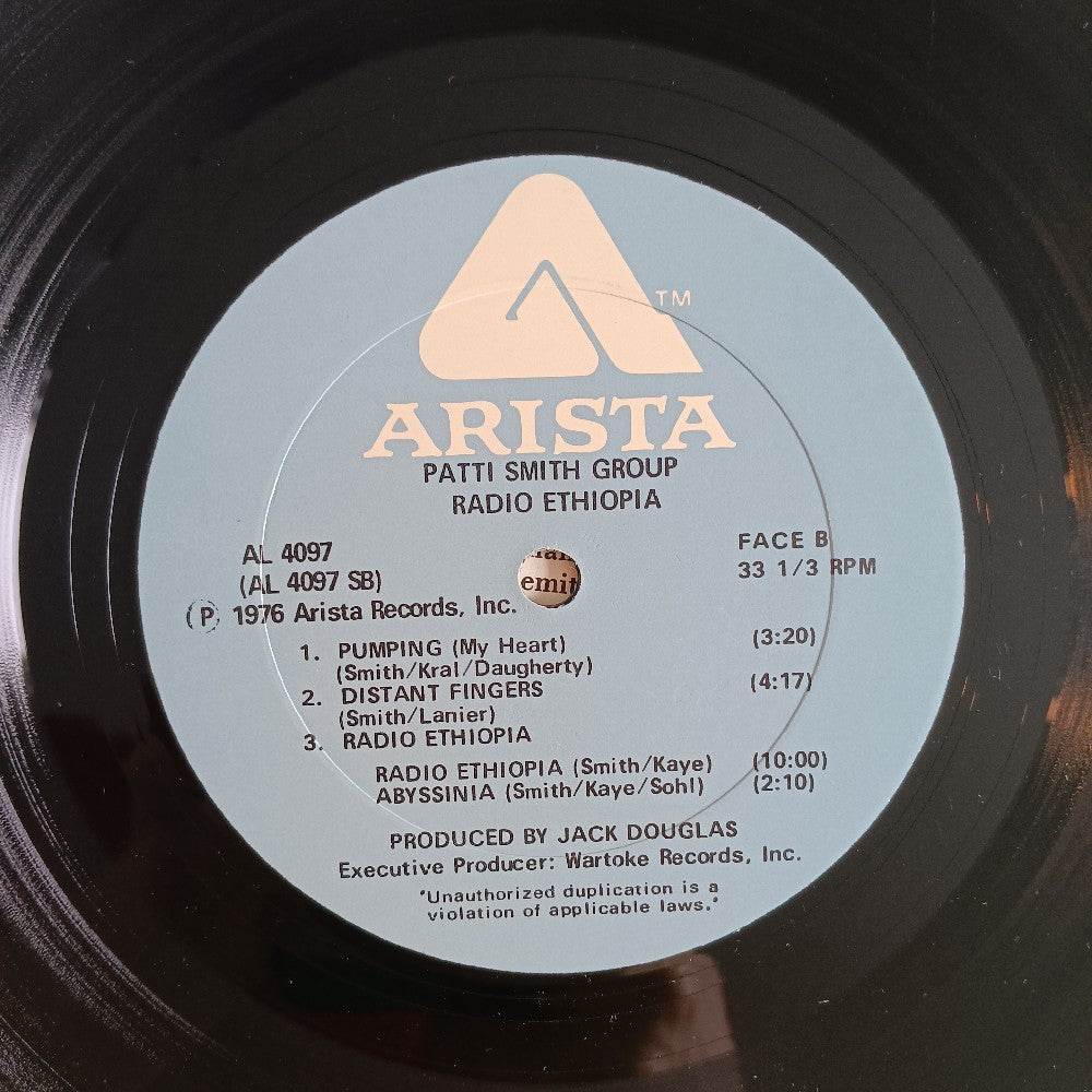 Patti Smith Group - Radio Ethiopia OG PP PETER PAN W. INSERT - 1976 - AL 4097 - Used - VG++ - Vinyl