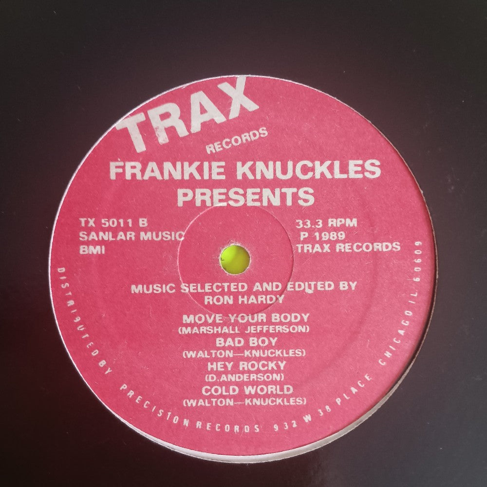 Frankie Knuckles - Presents Music Selected By Ron Hardy - 1989 - TRX 5011 - Used - VG+ - Vinyl