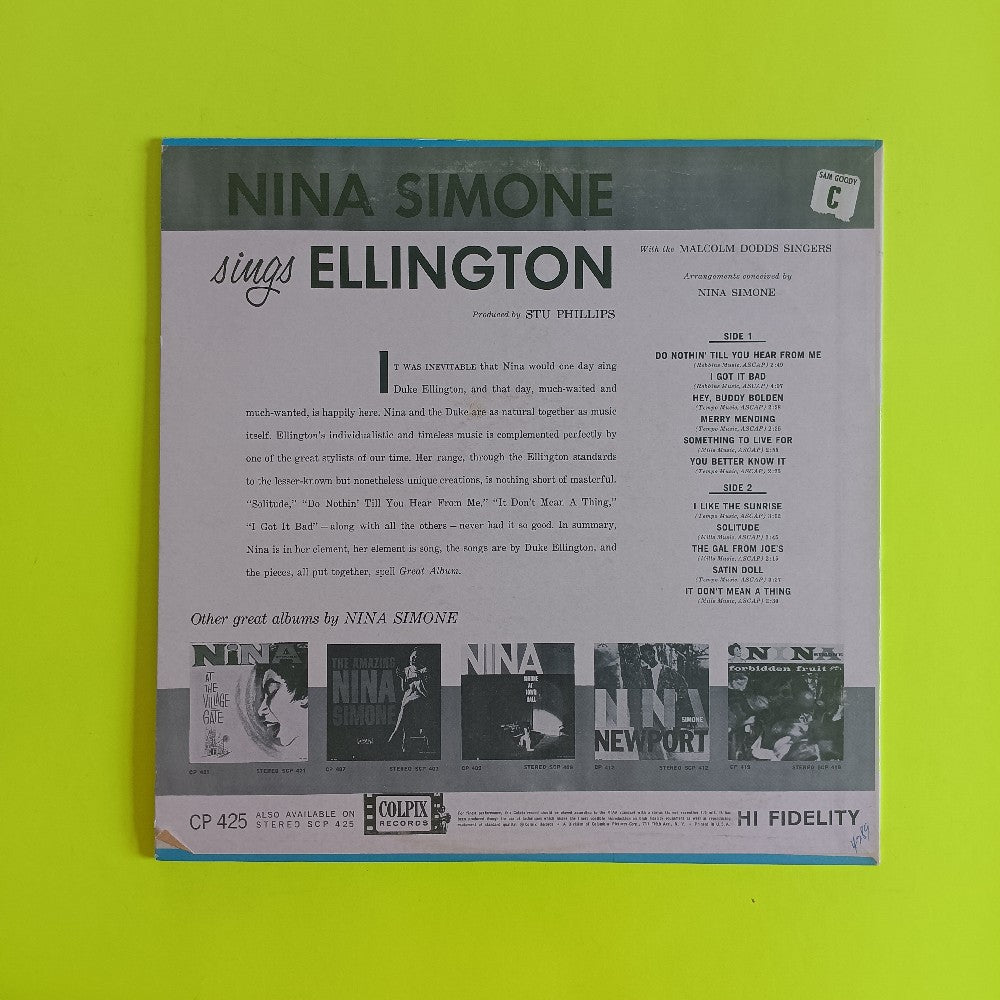Nina Simone - Sings Ellington DG MONO - 1962 - CP 425 - Used - EX - Vinyl