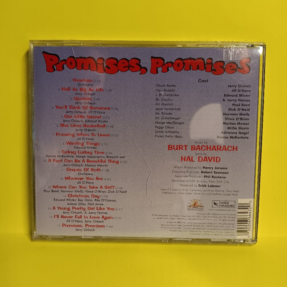 Burt Bacharach Hal David - Promises, Promises - 2005 - 302 066 647 2 - Used - VG++ - CDs