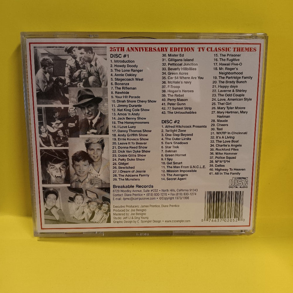 Various - 25th Anniversary Edition TV Classic Themes 2CD - 1998 - DPMC 105 - Used - VG++ - CDs