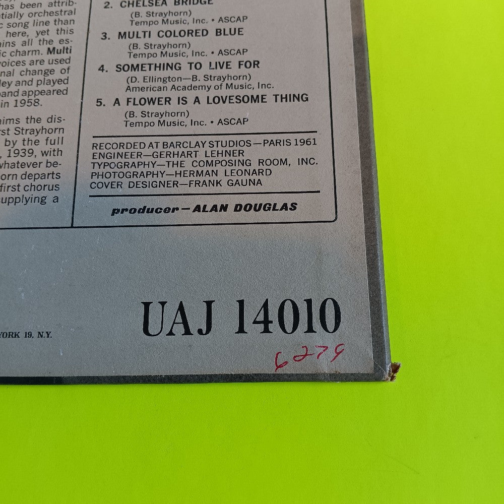 Billy Strayhorn - The Peaceful Side - 1963 - UAJS 15010 - Used - EX - Vinyl