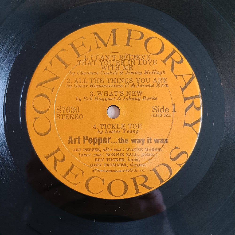 Art Pepper - ... The Way It Was ! - 1972 - S7630 - Used - EX - Vinyl