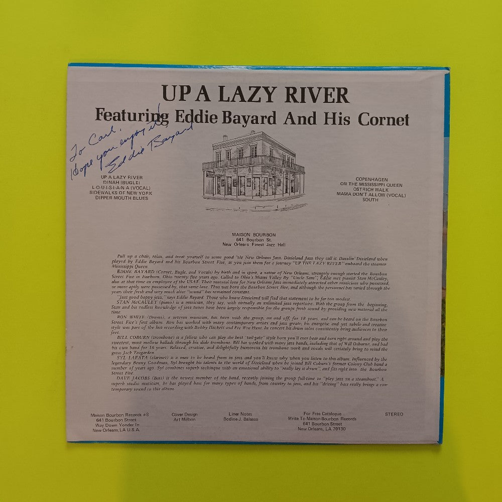 Eddie Bayard - Up A Lazy River SIGNED - 1977 - MB-8 - Used - VG++ - Vinyl