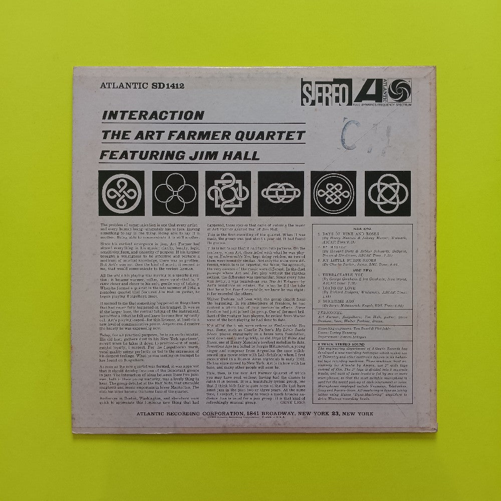 Art Farmer Quartet & Jim Hall - Interaction - 1963 - SD 1412 - Used - EX - Vinyl