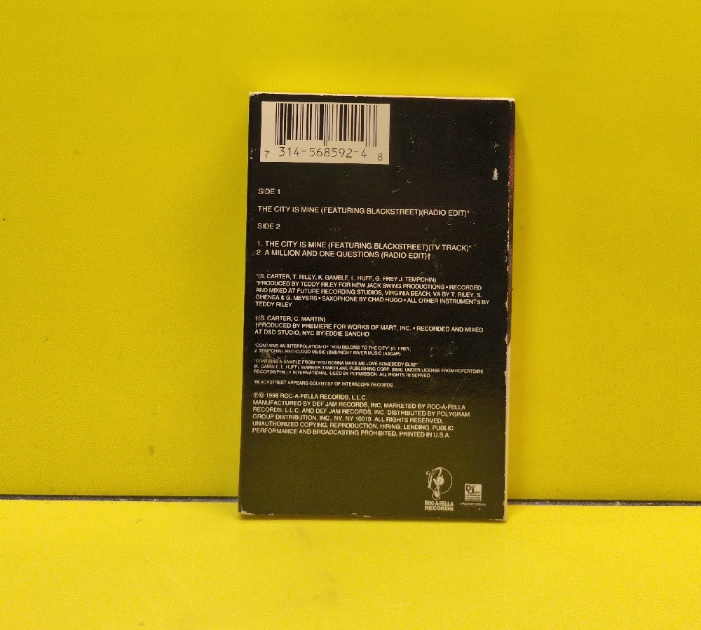 Jay-Z - The City Is Mine - 1998 - 314 568 592-4 - Used - EX - Cassettes - Cassette Single - Cardboard Sleeve