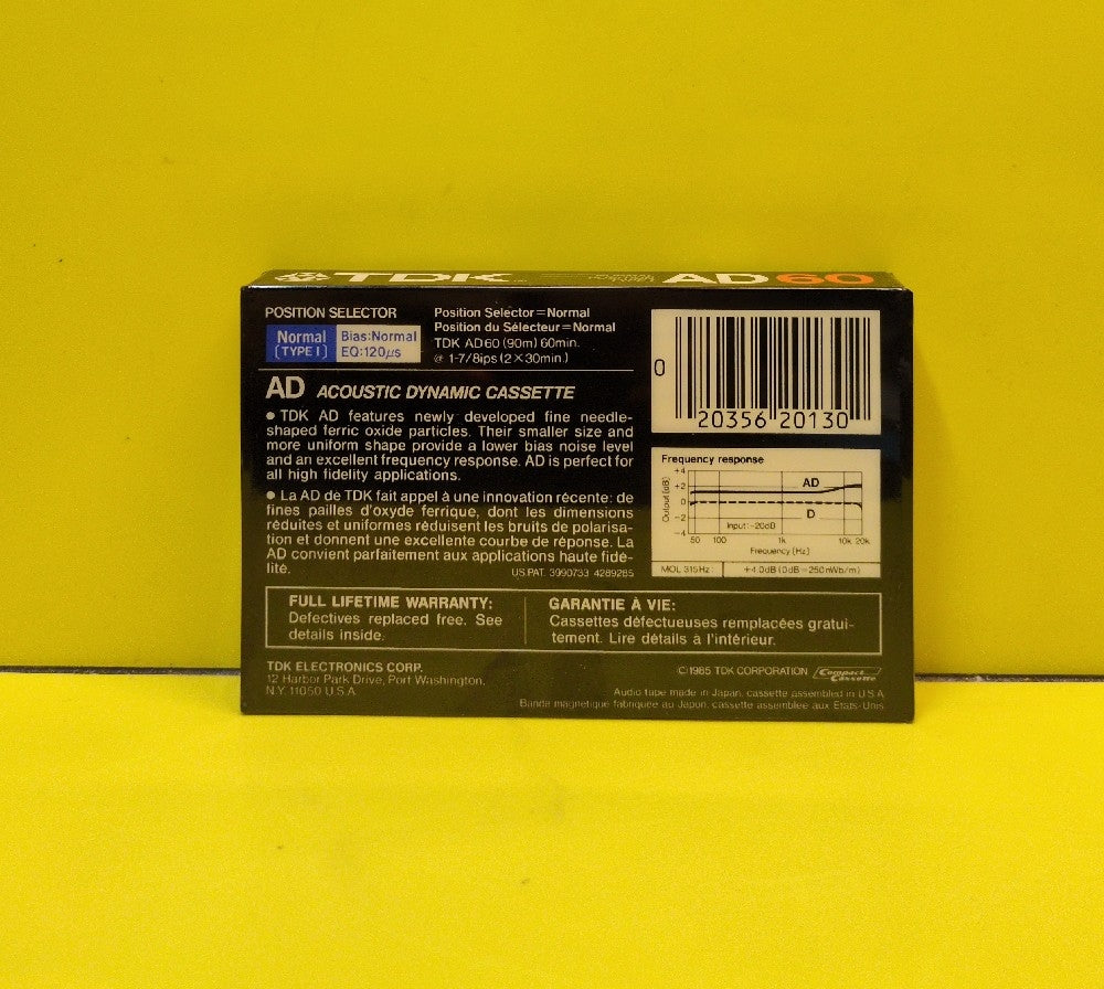 TDK AD 60 Type I - 1985 - New - Blank Media - Blank Cassette