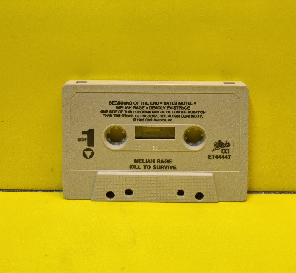 Meliah Rage - Kill To Survive - 1988 - FET 44447 - Used - EX - Cassettes - Beige Tape Shell With Smooth Edges