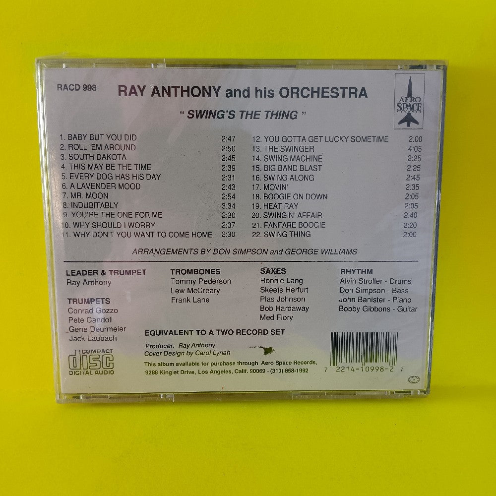 Ray Anthony - Swing's The Thing - 1995 - RACD 998 - New - Sealed - CDs