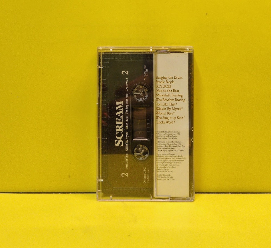 Scream - Banging The Drum - 1987 - Dischord 25-C - Used - EX - Cassettes - Black Tape Shell
