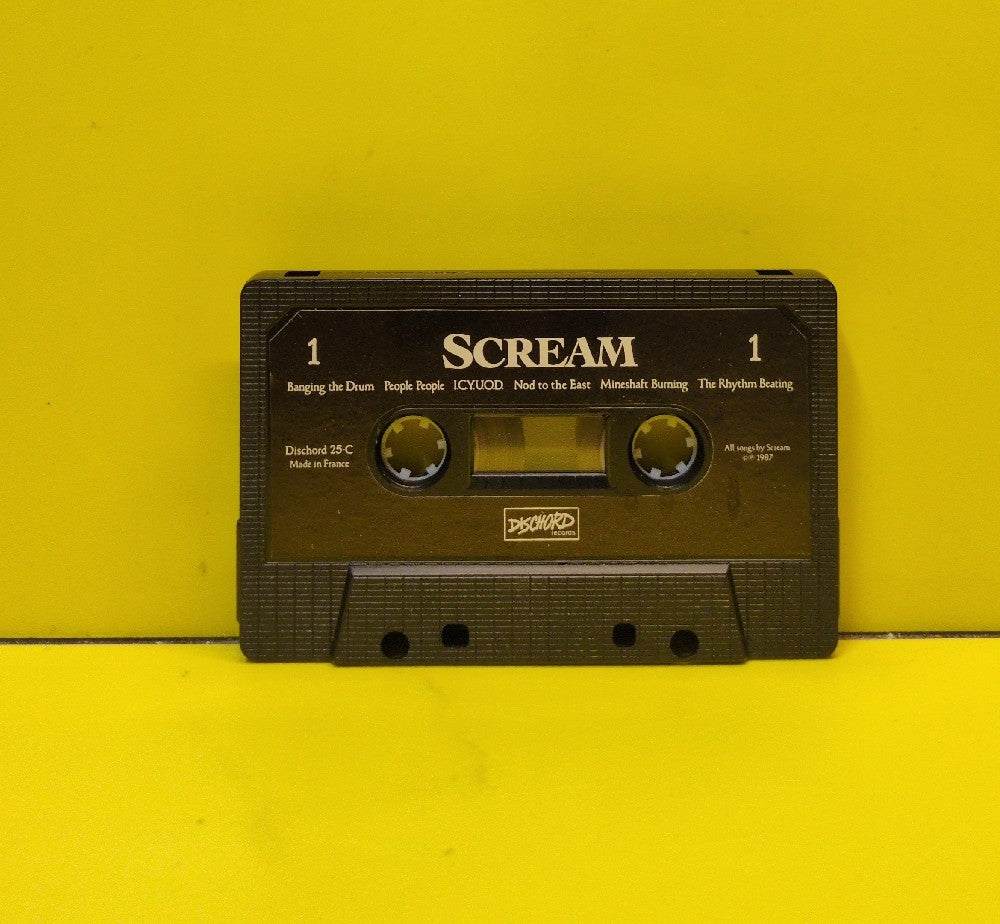 Scream - Banging The Drum - 1987 - Dischord 25-C - Used - EX - Cassettes - Black Tape Shell