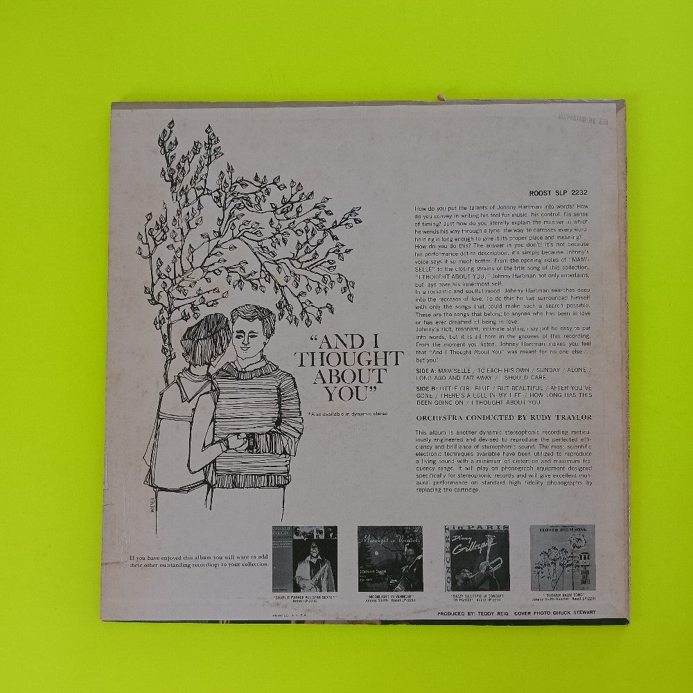 Johnny Hartman - And I Thought About You - SLP 2232 - Used - VG++ - Vinyl
