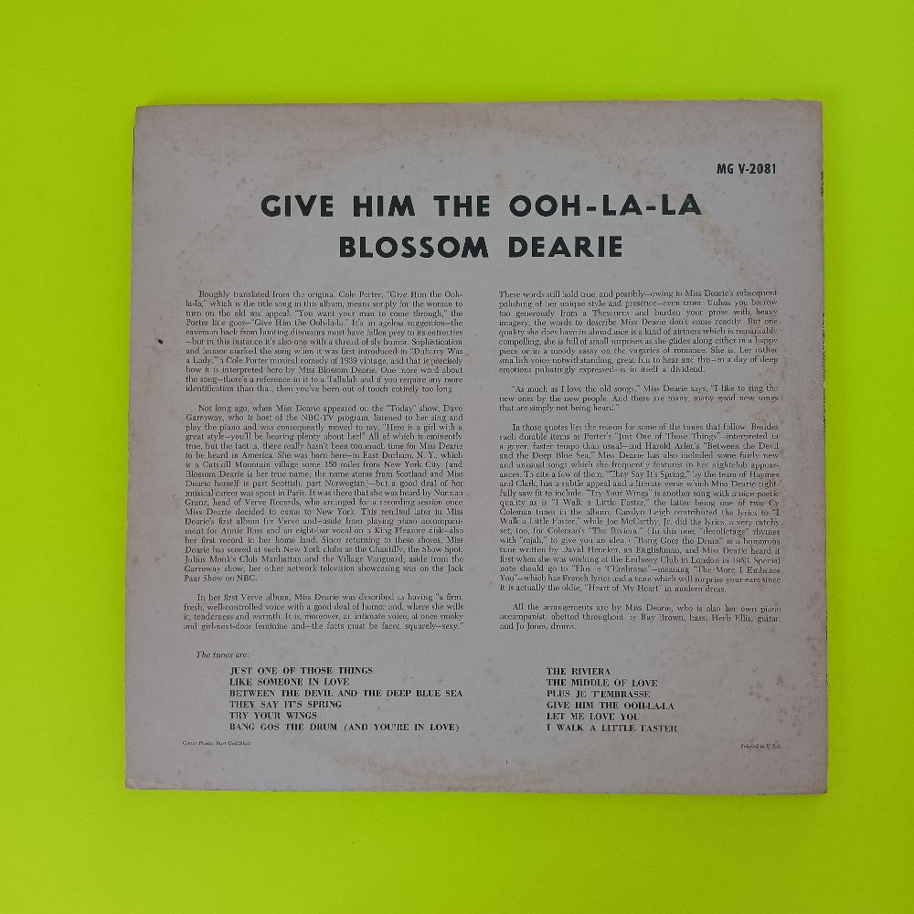 Blossom Dearie - Give Him The Ooh-La-La DG MONO BLACK LABEL - MG V-2081 - Used - VG++ - Vinyl