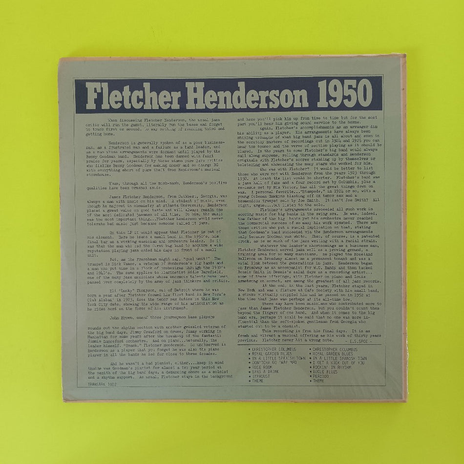 Fletcher Henderson - The Live Sound 1950 - Transark1002 - New - Sealed - Vinyl