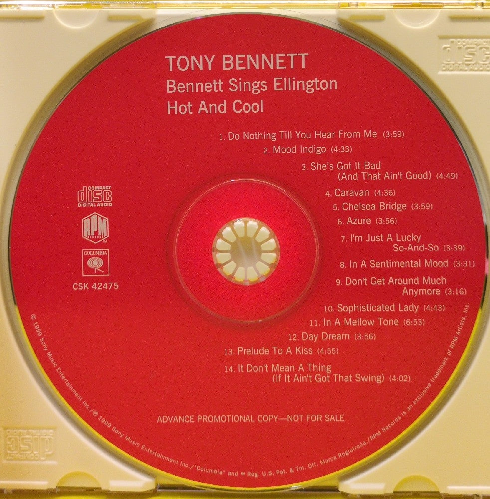 Tony Bennett - Sings Ellington Hot & Cool - 1999 - CSK 42475 - Used - EX - CDs - Advance Promo - Rare