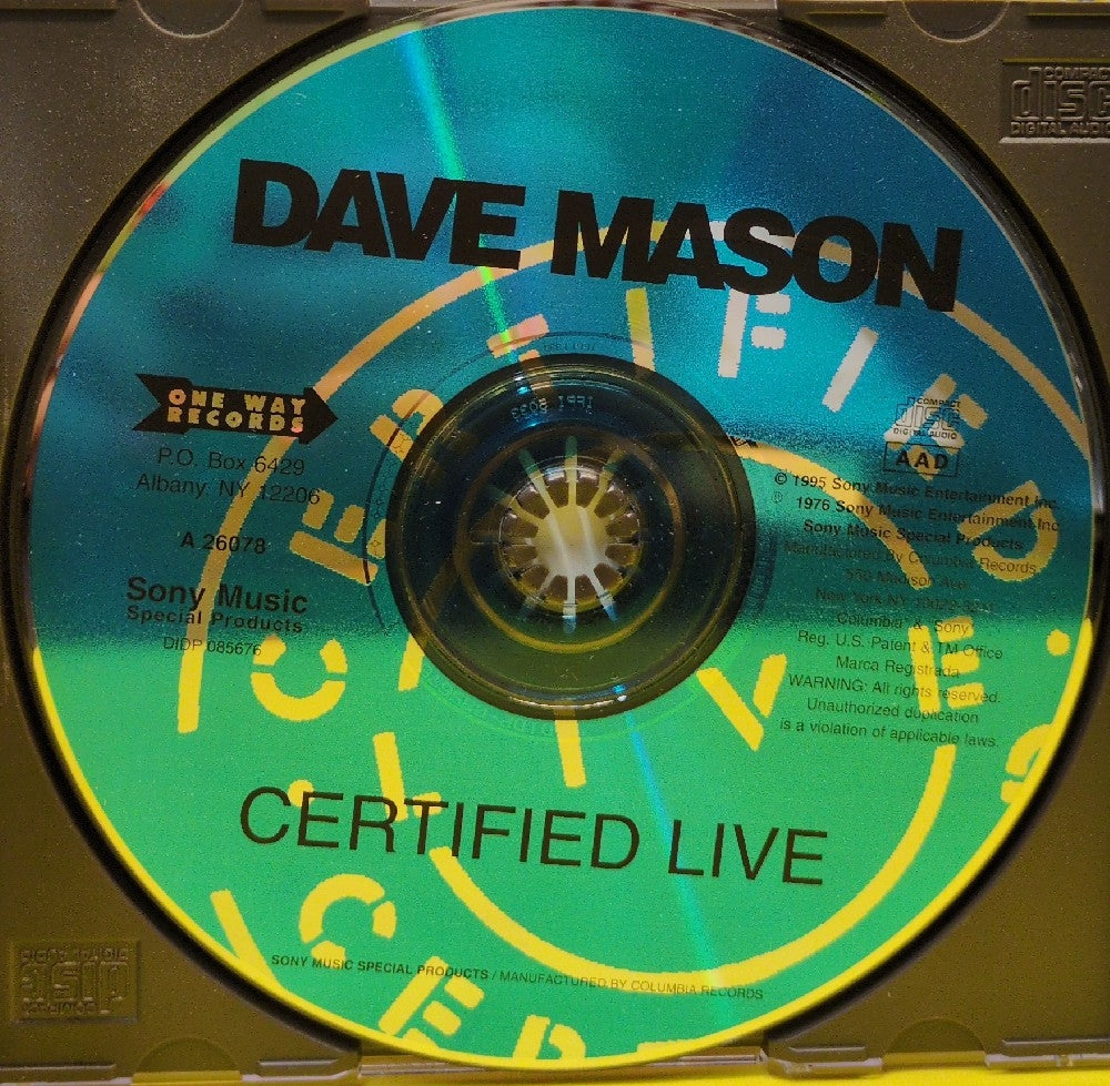 Dave Mason - Certified Live - 1995 - A 26078 - Used - EX - CDs - Reissue