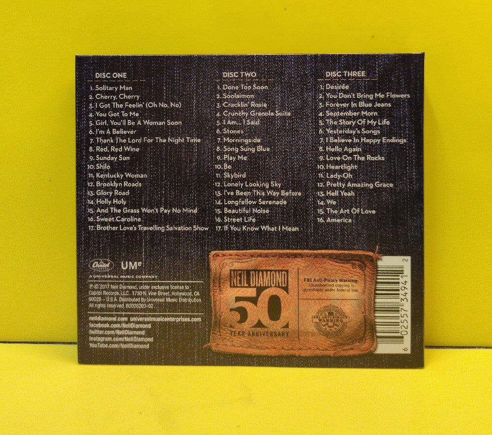Neil Diamond - 50th Anniversary Collection - 2017 - B0026203-02 - Used - EX - CDs