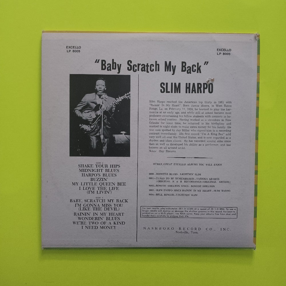 Slim Harpo - Baby Scratch My Back (Blue Label) - LP 8005 - Used - VG++ - Vinyl