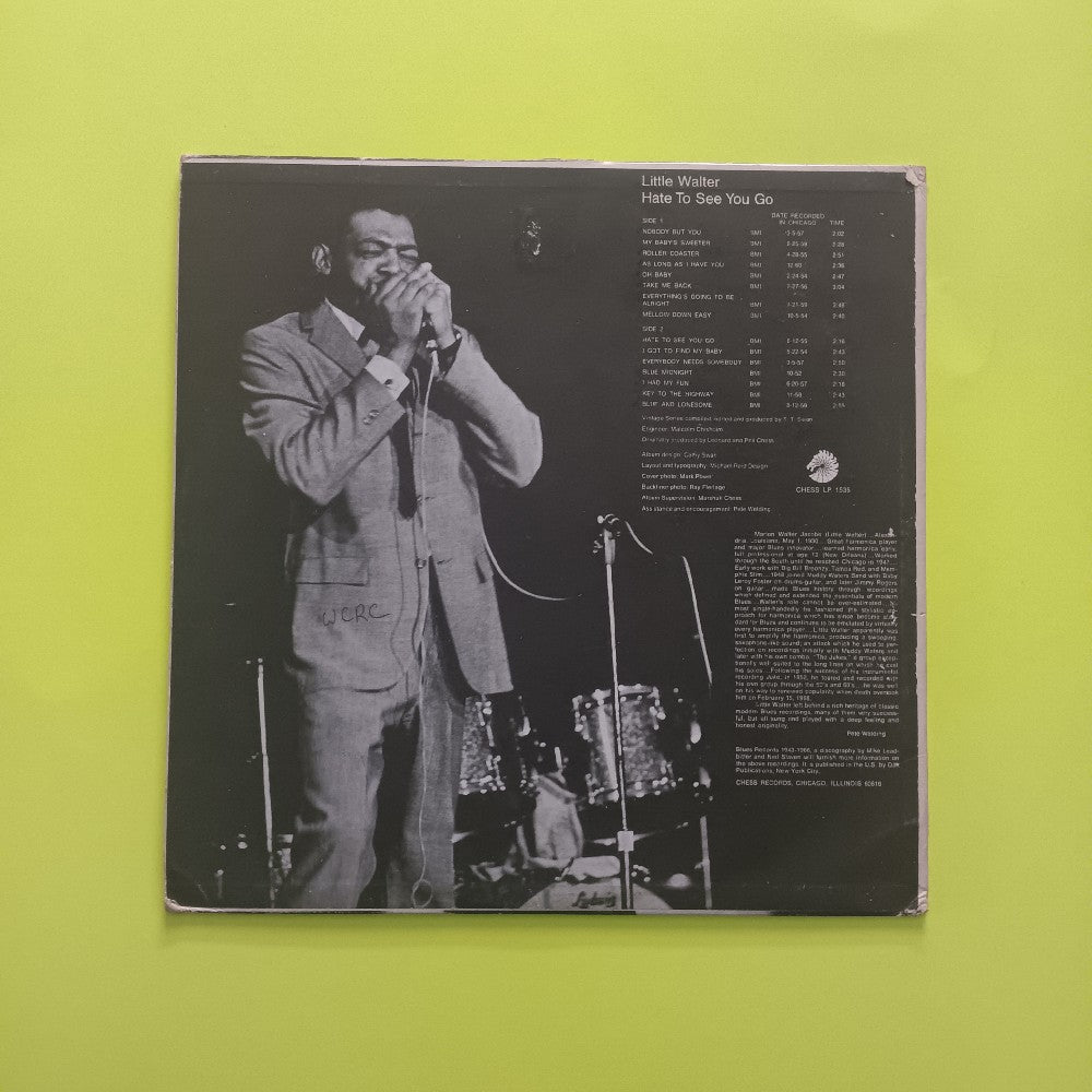 Little Walter - Hate To See You Go OG PROMO MONO - 1969 - LP 1535 DJ - Used - VG++ - Vinyl