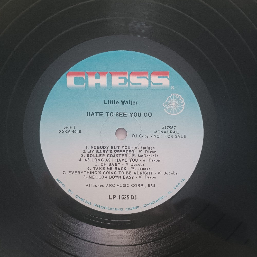 Little Walter - Hate To See You Go OG PROMO MONO - 1969 - LP 1535 DJ - Used - VG++ - Vinyl