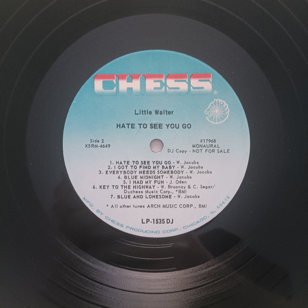 Little Walter - Hate To See You Go OG PROMO MONO - 1969 - LP 1535 DJ - Used - VG++ - Vinyl