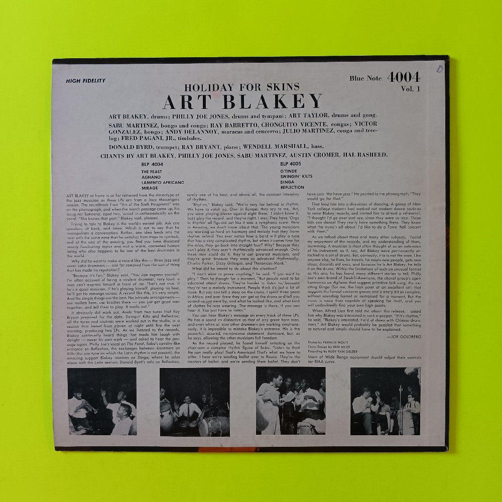 Art Blakey  - Holiday For Skins Vol 1 OG DG MONO P - 1958 - BLP 4004 - Used - VG+ - Vinyl