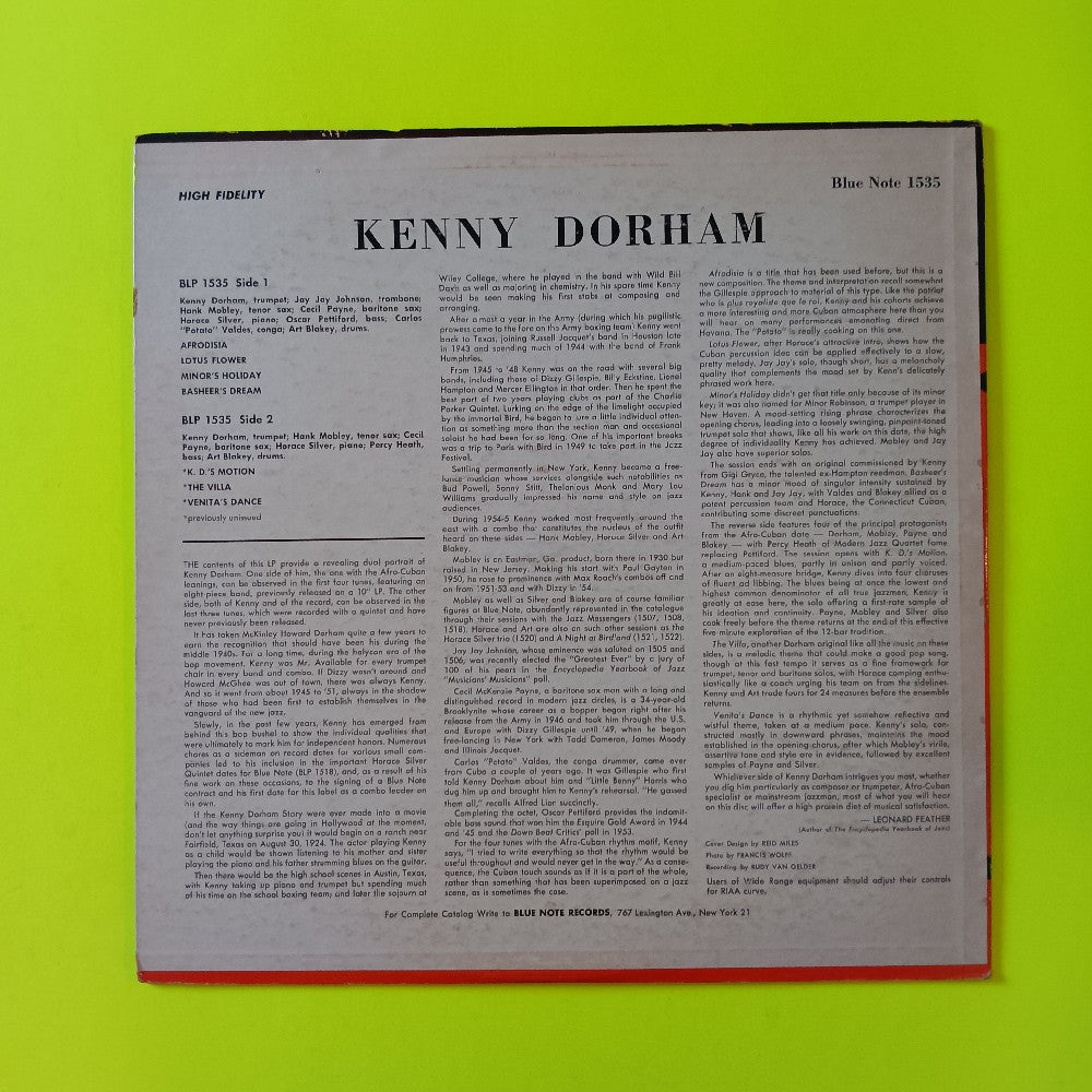 Kenny Dorham - Afro-Cuban OG DG LEX MONO RVG P - 1957 - BLP 1535 - Used - VG+ - Vinyl