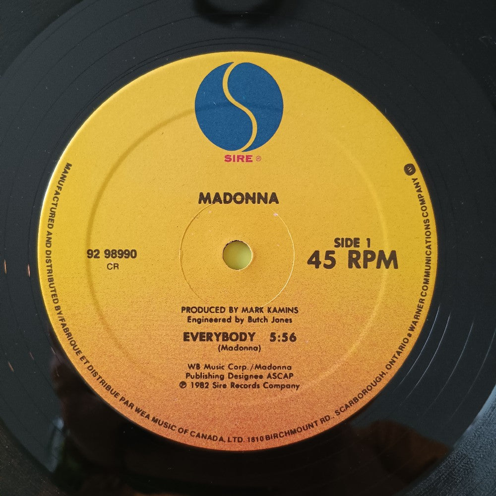 Madonna - Everybody 12" CANADA - 1982 - 92 98990 - Used - EX - Vinyl