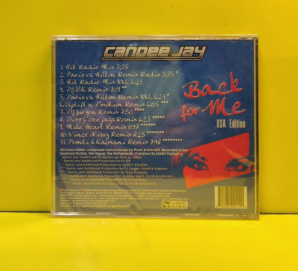 Candee Jay - Back For Me (USA Edition) - 2005 - NEU 011 - New - Sealed - CDs