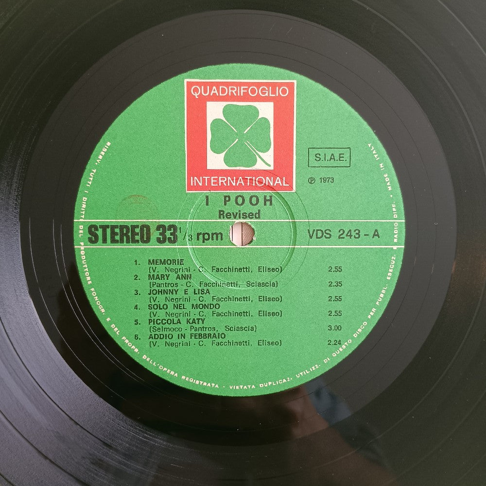 I Pooh - Revised ITALY - 1973 - VDS 243 - Used - VG+ - Vinyl