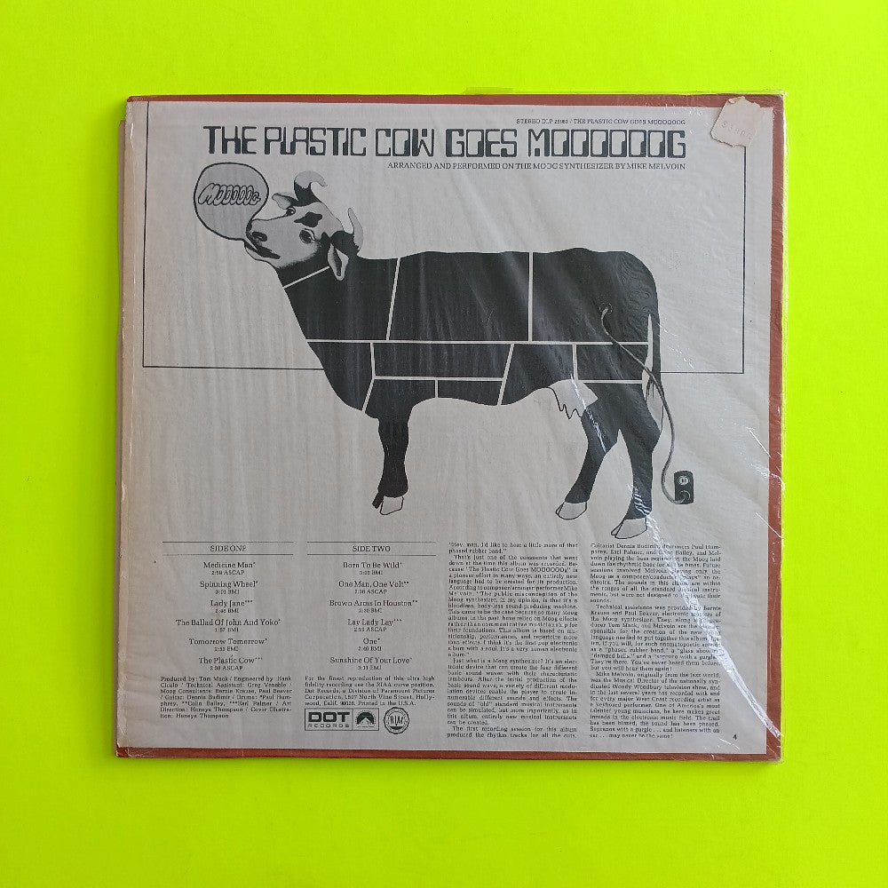 Mike Melvoin - The Plastic Cow Goes Moooooog SHRINK - 1969 - DLP 25961 - Used - VG+ - Vinyl