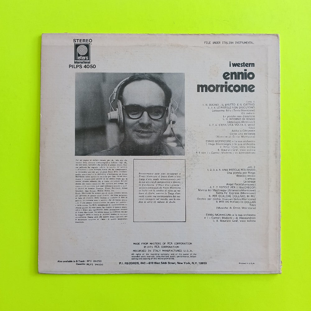 Ennio Morricone - I Western  - 1971 - PILPS 4050 - Used - VG++ - Vinyl