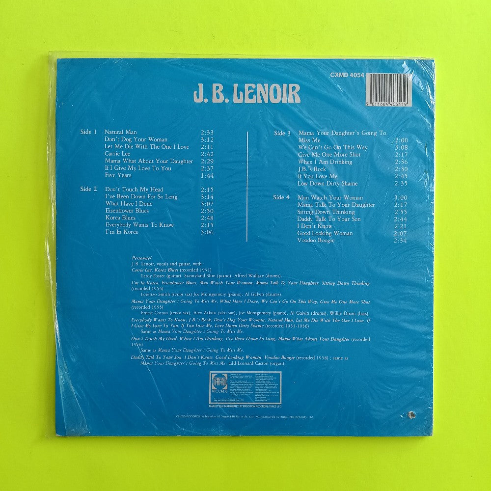 J. B. Lenoir - JB Lenoir / Self Titled UK 2LP - 1984 - CZMD 4054 - Used - NM - Vinyl