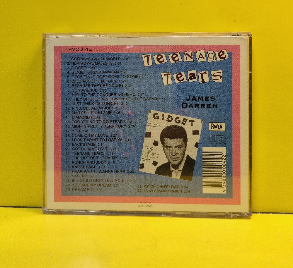 James Darren - Teenage Tears 1959-1964 - 1994 - RVCD-42 - Used - EX - CDs - Australian Import