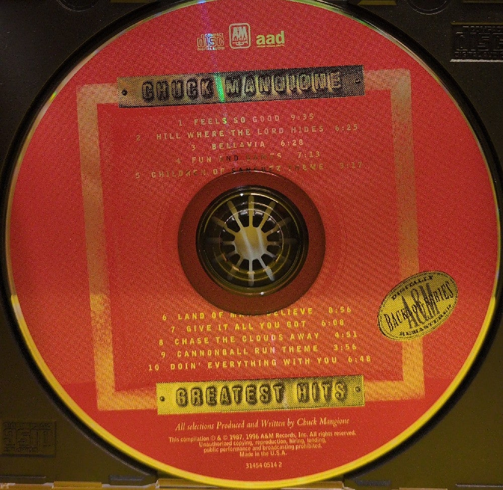 Chuck Mangione - Greatest Hits - 1996 - 31454 0514 2 - Used - EX - CDs