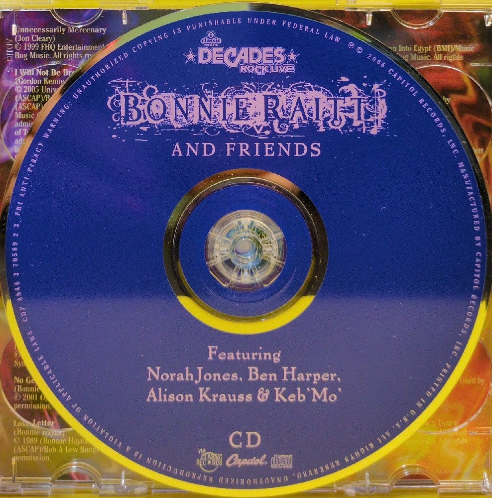 Bonnie Raitt And Friends Featuring Norah Jones, Ben Harper, Alison Krauss & Keb'Mo' - Bonnie Raitt And Friends - 2006 - CDP 0946 3 70588 2 4 - Used - EX - CDs - CD/DVD Set