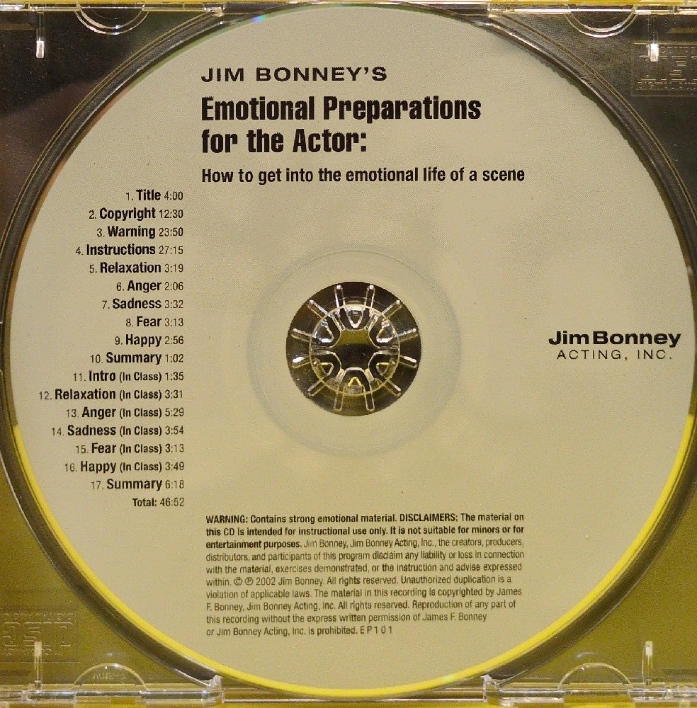 Jim Bonney - Jim Bonney's Emotional Preparations For The Actor: How To Get Into The Emotional Life Of A Scene - 2002 - EP101 - Used - EX - CDs