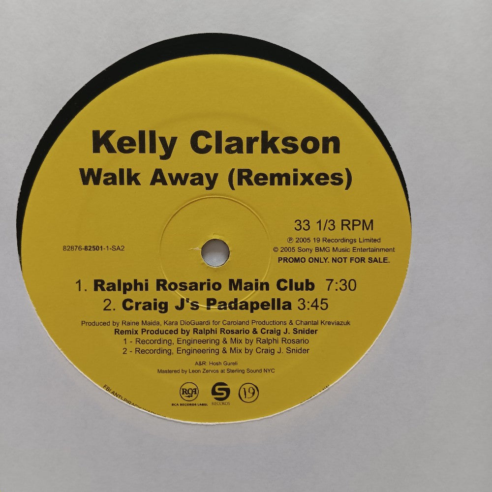Kelly Clarkson - Walk Away (REMIXES) 2X 12" PROMO - 2006 - 8287682501 1 - Used - VG++ - Vinyl
