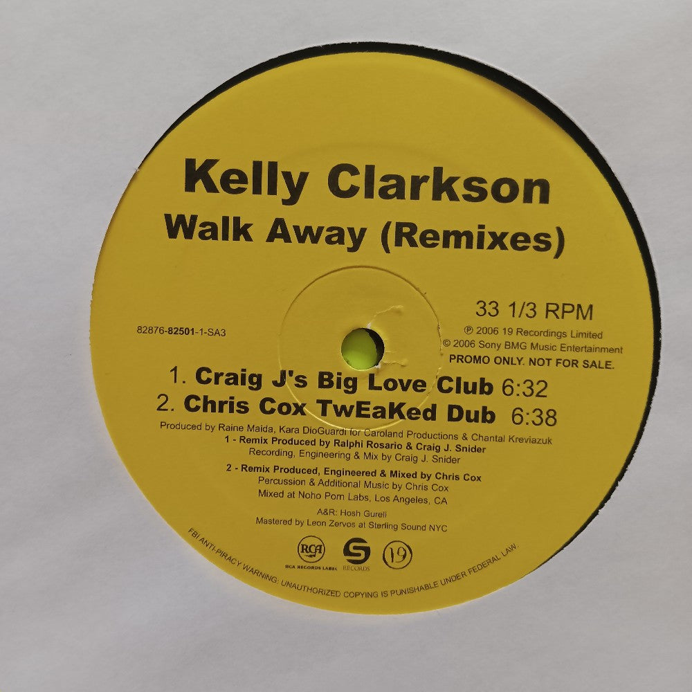 Kelly Clarkson - Walk Away (REMIXES) 2X 12" PROMO - 2006 - 8287682501 1 - Used - VG++ - Vinyl
