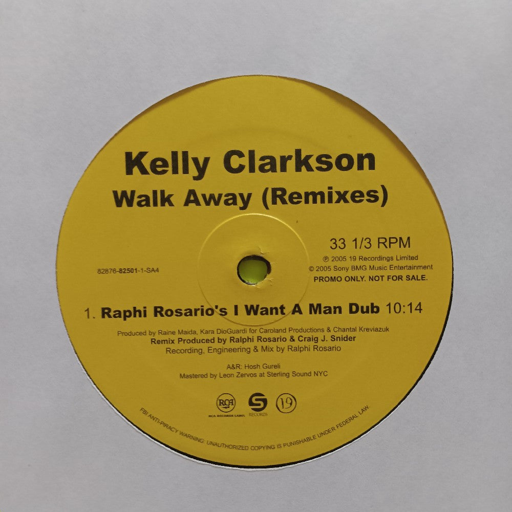 Kelly Clarkson - Walk Away (REMIXES) 2X 12" PROMO - 2006 - 8287682501 1 - Used - VG++ - Vinyl