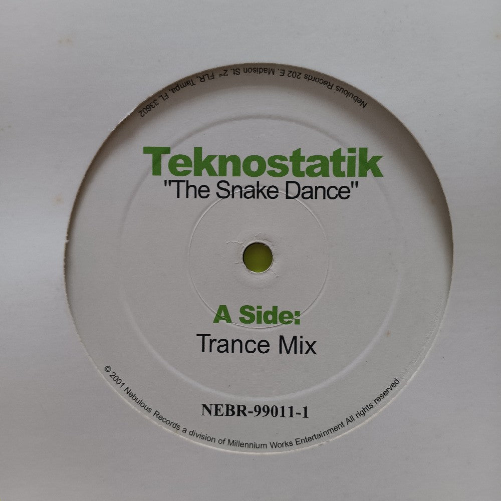 Teknostatik - The Snake Dance 12" - 2001 - NEBR-99011-1 - Used - VG++ - Vinyl